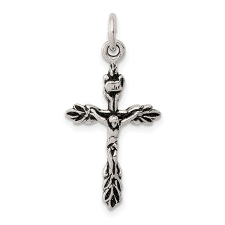 Sterling Silver Antiqued Crucifix Charm QC7338