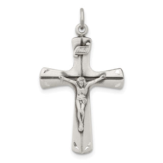 925 Sterling Silver Satin Antiqued Crucifix Pendant