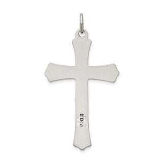 925 Sterling Silver Antiqued Satin Halo and Corpus Cross Pendant