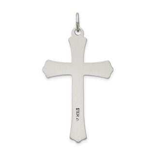 925 Sterling Silver Antiqued Satin Halo and Corpus Cross Pendant