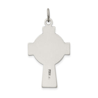 925 Sterling Silver Antiqued Satin Irish Crucifix Cross Pendant QC7347