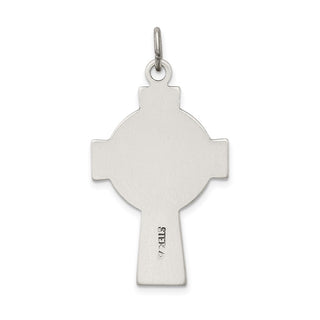 925 Sterling Silver Antiqued Satin Irish Crucifix Cross Pendant QC7347
