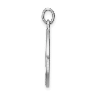 Rhodium-Plated 925 Sterling Silver Brushed Confirmation Medal Pendant