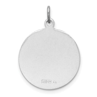 Rhodium-Plated 925 Sterling Silver Brushed Confirmation Medal Pendant