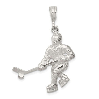 Sterling Silver Hockey Player Pendant