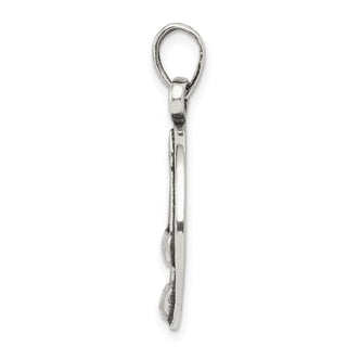 Sterling Silver Polished Antiqued Finish Libra Horoscope Pendant