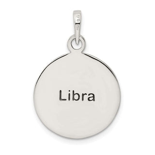 Sterling Silver Polished Antiqued Finish Libra Horoscope Pendant