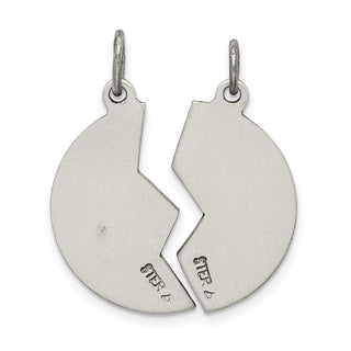 925 Sterling Silver Satin Antiqued 2-Piece Mizpah Pendant
