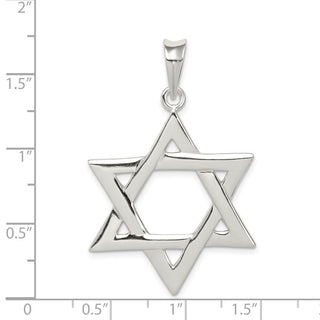 925 Sterling Silver Polished Star Of David Pendant QC7432