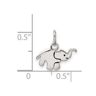 Sterling Silver Enameled Elephant Charm QC7531
