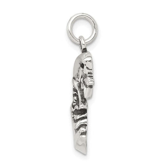 Sterling Silver Antiqued Moon Charm QC7539