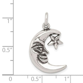 Sterling Silver Antiqued Moon Charm QC7539