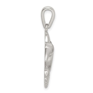 Sterling Silver Rhodium Plated Lab-Created Opal Inlay Hummingbird Pendant
