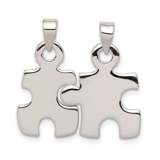 Sterling Silver Polished Puzzle Pieces Pendant