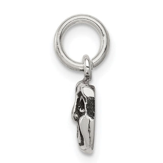 Sterling Silver Antiqued Comedy/Tragedy Face Charm QC7730