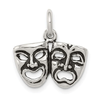 Sterling Silver Antiqued Comedy/Tragedy Face Charm QC7731