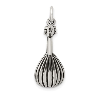 Sterling Silver Antiqued Mandolin Charm QC7762
