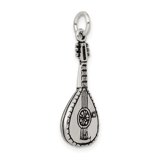 Sterling Silver Antiqued Mandolin Charm QC7762
