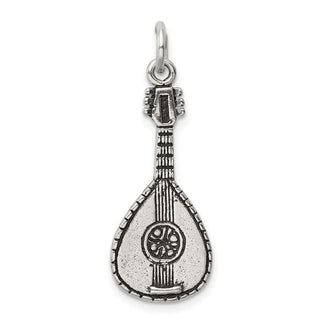 Sterling Silver Antiqued Mandolin Charm QC7762