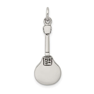 Sterling Silver Antiqued Mandolin Charm QC7763