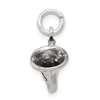 Sterling Silver Antiqued French Horn Charm QC7772