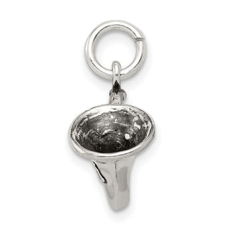 Sterling Silver Antiqued French Horn Charm QC7772