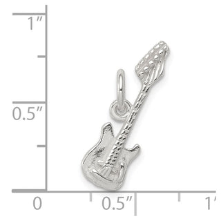 Sterling Silver Electric Guitar Charm QC7774