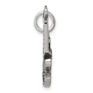 Sterling Silver Antiqued Electric Guitar Charm QC7775