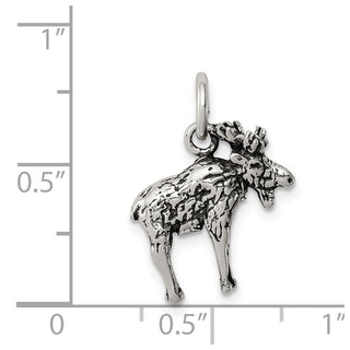 Sterling Silver Antiqued Moose Charm QC7844