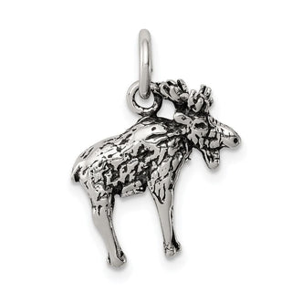 Sterling Silver Antiqued Moose Charm QC7844