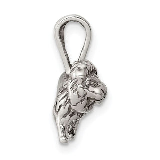 Sterling Silver Antiqued Lion Pendant QC7865
