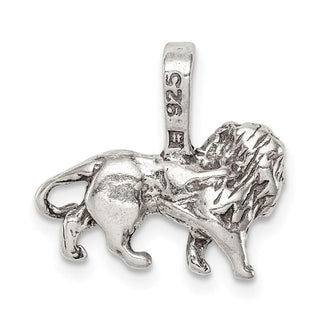 Sterling Silver Antiqued Lion Pendant QC7865