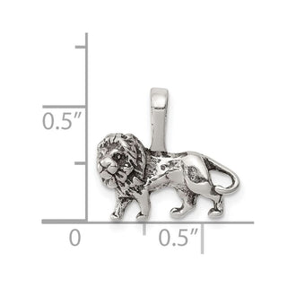 Sterling Silver Antiqued Lion Pendant QC7865