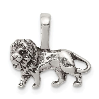 Sterling Silver Antiqued Lion Pendant QC7865