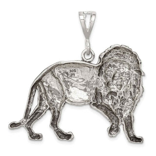 Sterling Silver Antiqued Lion Pendant QC7872