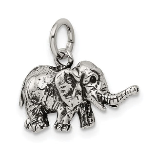 Sterling Silver Antiqued Elephant Charm QC7876