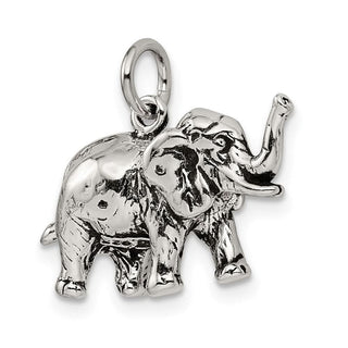 Sterling Silver Antiqued Elephant Charm QC7877