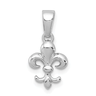 Sterling Silver Rhodium-plated Fleur De Lis Pendant
