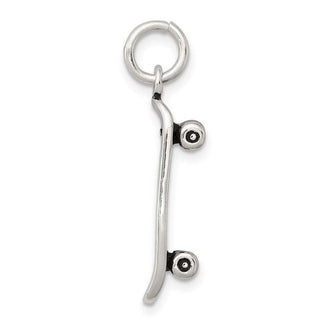 Sterling Silver Antiqued Skateboard Charm
