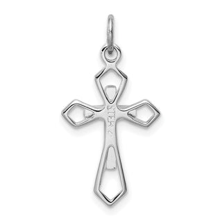 Rhodium-Plated and Yellow 925 Sterling Silver Cross Pendant QC7921