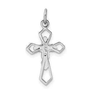 Rhodium-Plated 925 Sterling Silver Epoxy Yellow Cross Pendant QC7922