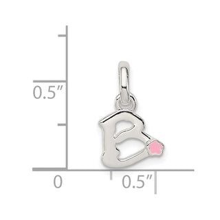 Sterling Silver Letter B w/Enamel Pendant
