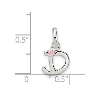 Sterling Silver Letter D w/Enamel Pendant