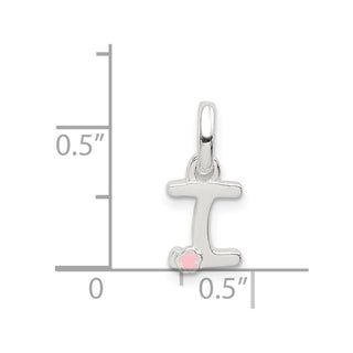 Sterling Silver Letter I w/Enamel Pendant
