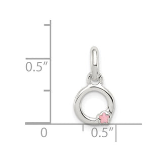Sterling Silver Letter O w/Enamel Pendant