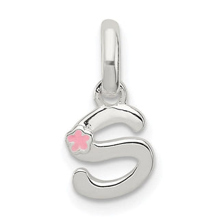 Sterling Silver Letter S w/Enamel Pendant