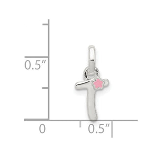 Sterling Silver Letter T w/Enamel Pendant
