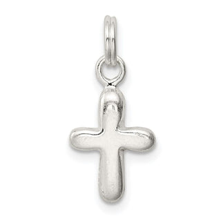 Sterling Silver Polished Cross Charm QC8118