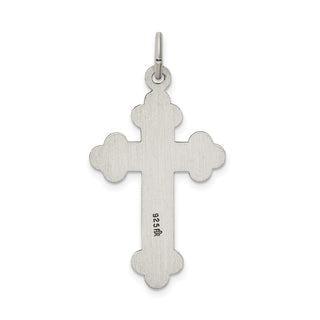 925 Sterling Silver Antiqued, Textured and Brushed Latin Cross Pendant QC8130