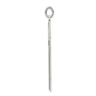 925 Sterling Silver Oxidized Cross with Prayer On Back Pendant